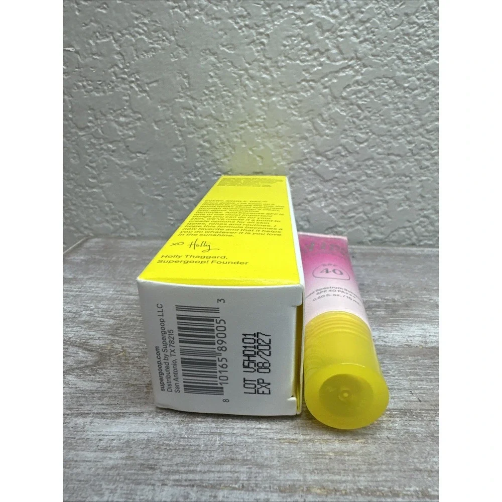 $21 🌙 Supergoop! Glow Gloss Pink Peppermint SPF 40 FULL SZ Boxed 8/ 2027 Exp